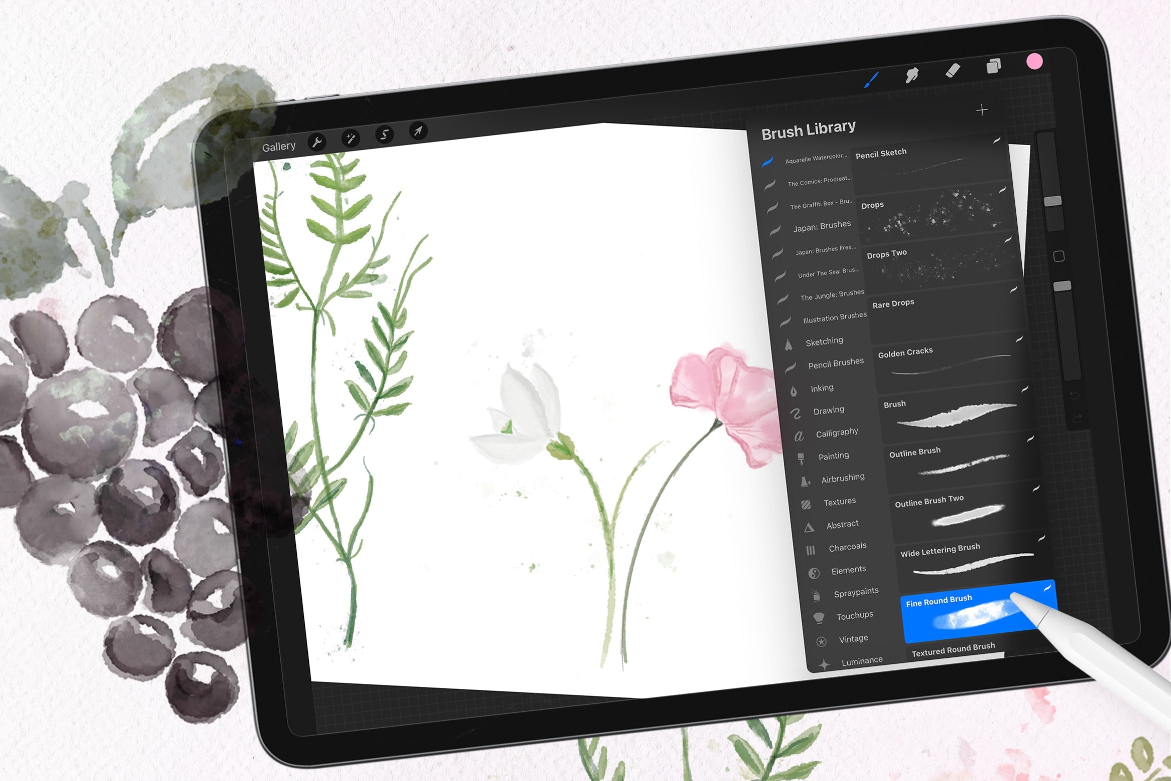 Aquarelle Watercolor: Procreate Brushes